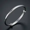 Pulsera Redonda de Lluvia de Meteoros Plateada para Mujer, Pulsera Minimalista de Joyería de Plata, Regalo para Novia, Venta al por Mayor