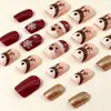 Otoño Invierno Nuevo Dibujos Animados Navidad Uñas Postizas Portátiles Copo de Nieve Papá Noel Arte de Uñas Pegatinas para Uñas Postizas Venta Caliente Transfronteriza