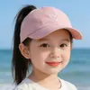 Sombreros para Niños, Sombreros de Sol para Niñas con Cola de Caballo, Gorras de Béisbol de Verano con Protección Solar de Parte Superior Abierta, Sombreros de Sol con Lazo para Bebés Niñas