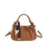 Bolso bandolera retro de cuero esmerilado, bolso mensajero con nudo retorcido de moda, bolso tote pequeño ligero, bolso de hombro único casual y versátil