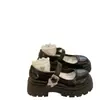 Sapatos de Couro Plataforma Pretos Femininos Verão 2025 Novos Estilo JK Retro Britânico Sapatos Mary Jane para Vestido