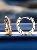 Pendientes de Aro Redondos Completamente Incrustados de Diamantes Personalizados Populares Europeos y Americanos Transfronterizos, Pendientes Exagerados de Gama Alta y Dominantes para Celebridades de Internet Hip-Hop