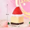 Decoración de micro paisajismo de musgo navideño de frutas, pastel de fresa, pastel de mago de nariz grande, accesorios de decoración de bola de cristal