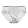 Braguitas Sexys Transparentes de Encaje para Mujer, Transpirables y Amigables con la Piel, Patrón de Ola Jacquard, Color Sólido, Cintura Media, Pantis Semitransparentes para Chicas Jóvenes