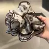 Goma para el pelo elástica de alta gama, multicapa, de gasa estampada, con volantes, para coleta, estilo vintage, exquisita, coreana