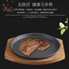Placa Redonda Espesa de Hierro Fundido para Teppanyaki y Filete al por Mayor Parrilla Redonda para Barbacoa Olla Coreana para Barbacoa Hierro Fundido Occidental para Filete