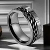 Anillo de Acero Inoxidable Hip-Hop para Hombre Nicho Ins Giratorio Descompresión No se Desvanece Joyería de Acero de Titanio Joyería de Mano Venta al por Mayor