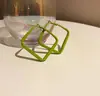Pendientes de aro de color caramelo con pasador de plata 925 nuevos y modernos de acrílico para otoño e invierno pendientes exagerados en forma de C pendientes pendientes