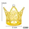 Nueva Corona Redonda de Aleación Decoración para Fiesta de Cumpleaños y Festividades Corona Hueca de Corazón de Melocotón con Pedrería Decoración de Flor