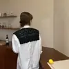 Estilo Japonés Estilo Hada Estilo Pastoral Estudiante Chal de Encaje Chaleco Pequeño para Mujer con Falda Bufanda Hueca de Alce Estilo Coreano Nudo Cuello Falso