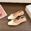 Diseño elegante, sandalias de mujer con lazo, 2026 verano, zapatos planos Mary Jane de punta cuadrada de estilo francés, de nicho, para uso diario