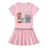 Verano 2023 Nuevo Ropa Infantil Coreana Vestido de Manga Corta Falda Delgada Plegada para Bebé de Media Manga