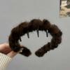 Diadema de Felpa Dentada Estilo Coreano Retro con Estampado de Leopardo para Mujer Antideslizante para Lavar el Cabello Tarjeta para Maquillaje Accesorios para el Cabello Diadema Otoño e Invierno 2024