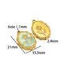 Pendente Oval Dourado Estrela de Cinco Pontas em Aço Inoxidável com Strass DIY Moda Colar Pulseira Acessórios para Roupas Transfronteiriço
