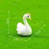 Miniatura de paisagem criativa coroa casal cisne figuras, paisagismo de jardim DIY decorativo pendurado acessórios, pequenos ornamentos