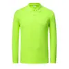 Polo Esportivo de Malha 180g Secagem Rápida Cor Sólida Respirável Manga Longa para Jovens Roupas de Trabalho Confortáveis com Logo Estampado