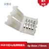 Fita de LED com Fivela Sem Solda Placa Crua 5050 RGB Conector Intermediário de 10mm 4 Pinos Sem Solda