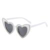 Gafas de Sol Personalizadas Incrustadas de Diamantes Gafas con Forma de Corazón de Moda Europeas y Americanas Elegantes Gafas de Sol con Forma de Corazón de Melocotón con Diamantes para Mujer