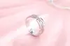 Anillo Cruzado Dorado con Circonita Incrustada de Diamante para Mujer, Suministro Transfronterizo de Moda, Elegante Temperamento, Popular Anillo Abierto de Lujo Ligero