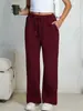 Calça de moletom feminina plus size solta de perna larga mais vendida com forro de fleece e cordão na Amazon e Temu na Europa e América