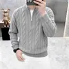 Suéter tejido a mano estilo vintage, con media cremallera, de la nueva colección otoño/invierno, engrosado para abrigar, perfecto como capa interior para pareja o como top de punto casual.
