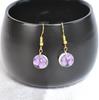 Aretes frescos directos de fábrica elegantes aretes de gota de flor de durazno rosa natural gancho para la oreja joyería de Jingdezhen estilo flor seca