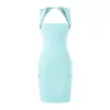 Elegante Vestido Negro Ajustado para Mujer, Vestido de Verano Sexy sin Espalda con Tirantes Cuadrados, Vestido Midi Bodycon, Elegante Vestido Corto