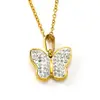 Collar de Mariposa con Tachuelas de Diamante Versátil de Lujo Ligero Ins Coreano y Japonés para Mujer Cadena de Clavícula de Moda de Gama Alta Venta al por Mayor