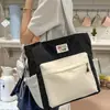 Bolso de Hombro Simple con Bloques de Color para Mujer, Bolso Escolar Ligero y de Gran Capacidad para Estudiantes de Secundaria, Bolso Cruzado Casual para el Viaje Diario