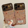 Cordón con pegatina floral apto para funda de teléfono Apple 18pm iphone17 nuevo de mujer 16 retro 15 Otoño/Invierno 13 mujeres