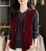 Tops Falsos de Dos Piezas para Mujer, Sudaderas con Capucha de Moda, Camisetas Base, Suéteres Rojos Populares Nuevos Otoño e Invierno 2025