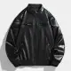 Chaqueta de Cuero para Hombre de Moda Chaqueta de Béisbol Piloto Chaqueta de Motociclista Resistente al Viento Chaqueta de Cuero 2024