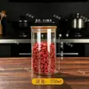 Recipientes de vidro herméticos de grau alimentício para uso doméstico, adequados para armazenar chá, grãos e lanches.; garrafas transparentes vazias para organizar e armazenar itens