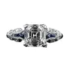 Anillo de topacio zafiro con forma de trapecio cuadrado irregular para mujer, anillo europeo y americano r5039