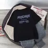 Camiseta de Manga Corta con Estampado de Letras Estilo Street Chic Americano para Mujer en Verano, Estilo Bf Holgado, Algodón Puro Perezoso, Top Camiseta Versátil
