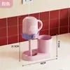 Estante Eléctrico para Cepillo de Dientes de Estudiante de Dormitorio Escritorio a Prueba de Polvo Taza para Enjuague Bucal Taza para Lavar Juego de Cepillo de Dientes