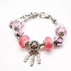 Pulsera estilo Panjia para mujer网红 ins nicho lujo ligero oro 14K colgante atrapasueños pulsera de cuentas de vidrio pulsera marea