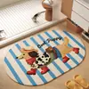 Alfombra de piso para baño tejida de lino estilo caricatura, absorbente de agua y de secado rápido, resistente a la suciedad, fácil de mantener, alfombra antideslizante, disponible para venta al por mayor