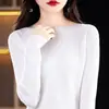Nuevos estilos de otoño e invierno: suéter de punto de manga larga para mujer con escote asimétrico, talla grande, acanalado, corte ajustado y top favorecedor, perfecto como capa base