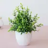 Simulación de fábrica 17 mallas hierba de hielo verde flor artificial planta bonsái decoración interior del hogar adornos de plantas verdes para oficina