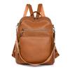 Mochila de couro macio de alta qualidade para o verão, nova, casual, feminina, cor contrastante simples, mochila de uso duplo para viagens ao ar livre, atacado