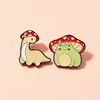 Broche Metálico Pintado de Animal de Desenho Animado Criativo Formato de Sapo Fofo Dinossauro Emblema Metálico Acessórios de Decoração para Roupas Mochilas