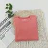Camiseta interior para niños Estilo Otoño 2025 Color Sólido Cuello Redondo Camiseta interior para Niños y Niñas, Modelo Básico Versátil para Niños