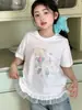 Camiseta de Manga Corta para Niña Pez Rojo Pequeño Atuendo de Verano 2026 Nueva Ropa Infantil Coreana Top de Manga Corta de Verano Atuendo Familiar de Padre e Hijo Moderno
