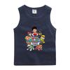 Roupas da equipe Wangwang colete infantil verão novo meninos e meninas algodão fino sem mangas camiseta básica moderna peça única entrega
