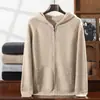 Cárdigan con Cremallera para Hombre, Nueva Chaqueta de Punto de Cachemir Otoño/Invierno, Versátil con Capucha de Moda, Manga Larga, Casual de Negocios