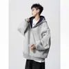 Sudadera con Capucha Versátil de Marca de Moda de Peso Pesado para Hombres y Mujeres Primavera Estilo Americano Corte Holgado Sudadera con Capucha para Parejas Estilo High Street Bloque de Color Chaqueta Casual