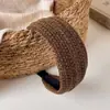 Diadema de lana tejida estilo coreano para principios de otoño, de ala ancha, para volumen craneal alto, diadema de nuevo estilo para lavarse la cara, accesorio para el cabello de uso exterior para mujer