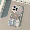 Capa Espelhada com Flores Coloridas Adequada para Huawei Cream Case, Oppo, Apple 17, Novo iPhone 14/12/11 Pro Max