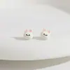 Colección de Lindos Pendientes de Conejo Blanco Crema para Mujer, Pendientes Suaves y Dulces, Diseño de Nicho, Pendientes Versátiles al por Mayor